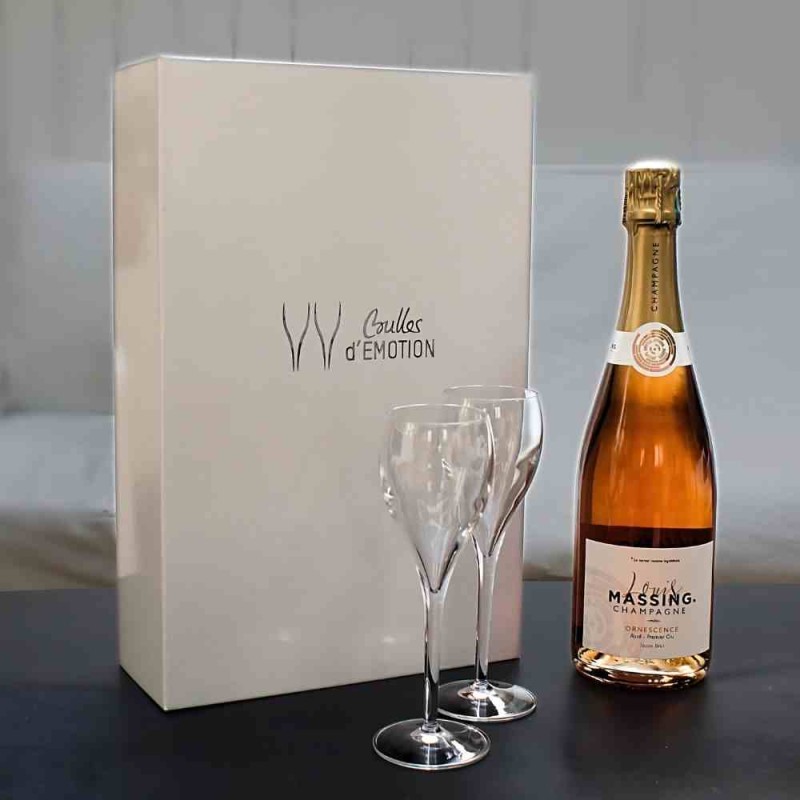 Coffret Champagne Rosé : cadeau avec champagne rosé en coffret luxe