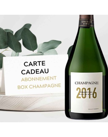 Carte Cadeau pour Abonnement Champagne : offrez un champagne par mois pendant toute une saison