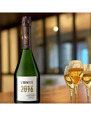 Coffret Cadeau Champagne : bouteille de Champagne Grand Cru Millésime en coffret - En option Coffret avec 2 flûtes