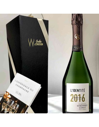 Coffret Champagne Millésimé à offrir : un Coffret Cadeau Luxe avec Champagne et Guide de Dégsuation