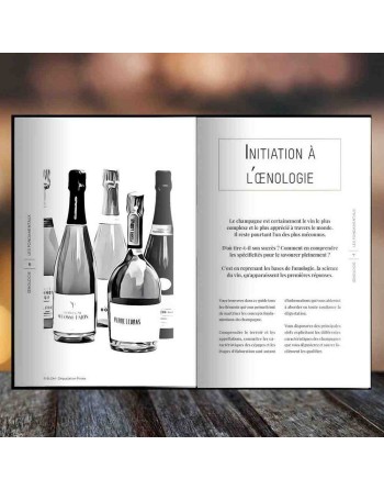 Livre sur le champagne avec carnet de dégustation et journal de cave