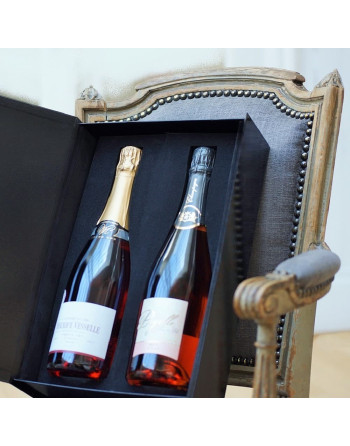 Duo de champagnes rosés : coffret de champagne rosé exclusif avec deux bouteilles de champagnes rosés différents