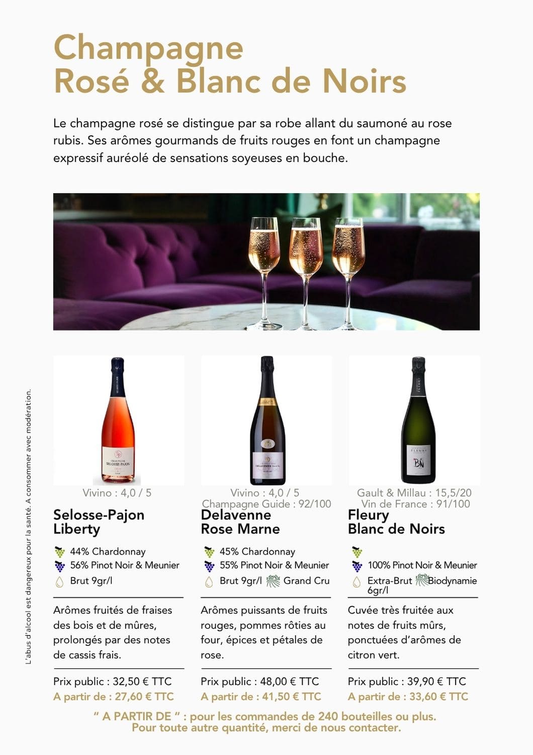 Catalogue Champagne Rosé - Champagne Blanc de Noirs